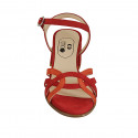 Sandale pour femmes en daim rouge et orange avec courroie talon 4 - Pointures disponibles:  42