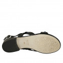 Sandale pour femmes en cuir noir avec goujons colorés talon 2 - Pointures disponibles:  32, 33