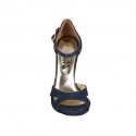 Escarpin ouvert pour femmes avec courroie en daim bleu talon 11 - Pointures disponibles:  31, 42