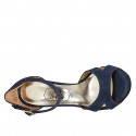 Escarpin ouvert pour femmes avec courroie en daim bleu talon 11 - Pointures disponibles:  31, 42