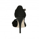 Escarpin ouvert pour femmes avec courroie en daim noir talon 11 - Pointures disponibles:  32, 42, 46