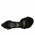 Escarpin ouvert pour femmes avec courroie en daim noir talon 11 - Pointures disponibles:  32, 42, 46