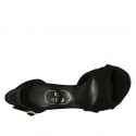 Woman's open shoe with strap in black suede heel 11 - Available sizes:  32, 42, 46