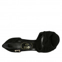 Woman's open shoe with strap and knot in black suede heel 11 - Available sizes:  31, 42