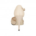 Woman's open shoe with strap and knot in nude leather heel 11 - Available sizes:  42
