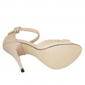 Woman's open shoe with strap and knot in nude leather heel 11 - Available sizes:  42