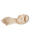 Woman's open shoe with strap and knot in nude leather heel 11 - Available sizes:  42