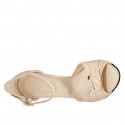 Zapato abierto para mujer con cinturon y nudo en piel de color desnudo tacon 11 - Tallas disponibles:  42