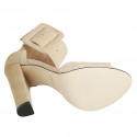 Woman's open shoe with ankle buckle in beige suede heel 11 - Available sizes:  42
