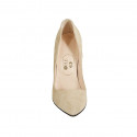 Escarpin à bout pointu pour femmes en daim beige sable talon 11 - Pointures disponibles:  31, 42