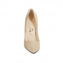 Women's pointy pump shoe in sand beige suede heel 11 - Available sizes:  31, 42