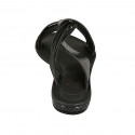 Zapato mule para mujer en piel y charol imprimido negro tacon 1 - Tallas disponibles:  43, 45