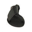 Woman's open mules in black leather and printed patent leather heel 1 - Available sizes:  43