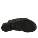 Sandalia con elastico para mujer en piel acolchada negra tacon 2 - Tallas disponibles:  34