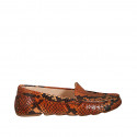 Woman's loafer with removable insole in multicolored printed leather - Available sizes:  33, 42, 45
