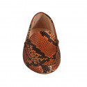 Woman's loafer with removable insole in multicolored printed leather - Available sizes:  33, 42, 45