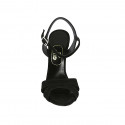 Woman's sandal with strap in black suede heel 11 - Available sizes:  31