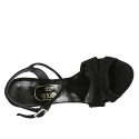 Sandale pour femmes avec courroie à la cheville en daim noir talon 11 - Pointures disponibles:  31
