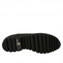 Chaussure à lacets derby pour femmes en cuir noir talon 3 - Pointures disponibles:  42, 43, 44
