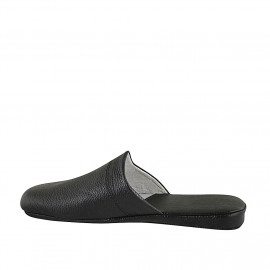 Zapatilla para hombre en piel color negro - Tallas disponibles:  47, 48, 49 2