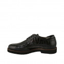 Chaussure derby pour femmes à lacets en cuir verni imprimé bronze talon 3 - Pointures disponibles:  44