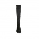 Bottes pour femmes en daim et matériau élastique noir talon 5 - Pointures disponibles:  43