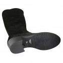 Botas para mujer en gamuza y material elastico negro tacon 5 - Tallas disponibles:  43