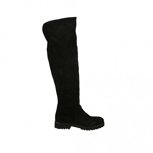 Woman's high boot with half zipper in...