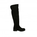 Woman's high boot with half zipper in black suede heel 3 - Available sizes:  33
