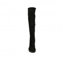 Botas altas para mujer con media cremallera en gamuza negra tacon 3 - Tallas disponibles:  33