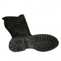 Botas altas para mujer con media cremallera en gamuza negra tacon 3 - Tallas disponibles:  33