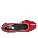 Zapato de salon para mujer en charol rojo cuña 4 - Tallas disponibles:  42