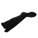 Bota cuissarde para mujer en gamuza y material elastico negro tacon 3 - Tallas disponibles:  33