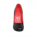 Zapato de salon para mujer en piel negra con plataforma tacon 11 - Tallas disponibles:  31