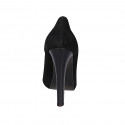 Woman's pump in black suede with platform heel 11 - Available sizes:  31