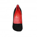 Zapato de salon para mujer en gamuza negra con plataforma tacon 11 - Tallas disponibles:  31
