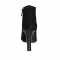 Bottines à bout pointu pour femmes avec fermeture éclair en daim noir talon 11 - Pointures disponibles:  31, 42