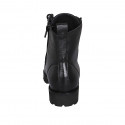 Woman's laced ankle boot with zippers in black leather heel 3 - Available sizes:  32