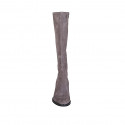Woman's boot with zipper in grey suede heel 6 - Available sizes:  43