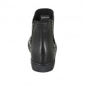Bottines pour femmes avec elastiques et strass en cuir noir talon compensé 2 - Pointures disponibles:  33