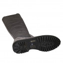 Woman's boot in gray suede and elastic material heel 3 - Available sizes:  33, 45