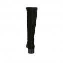 Botas con cremallera para mujer en gamuza negra tacon 4 - Tallas disponibles:  32, 33
