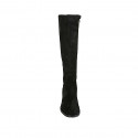 Woman's boot with zipper in black suede heel 4 - Available sizes:  32, 33
