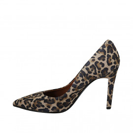 Woman's pointy pump shoe in spotted suede heel 9 - Available sizes:  31 2
