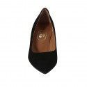 Woman's pointy pump in black suede heel 5 - Available sizes:  31, 32