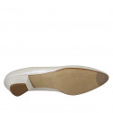 Zapato de salón para mujer en piel marfil perlado con tacon 3 - Tallas disponibles:  33