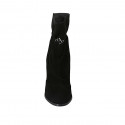Stivaletto da donna con chiusura a sacchetto in camoscio nero tacco 8 - Misure disponibili: 32, 42