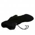 Botines con cordon para mujer en gamuza negra tacon 8 - Tallas disponibles:  32, 42