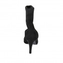 Botines a punta para mujer en gamuza elastica negra tacon 7 - Tallas disponibles:  33