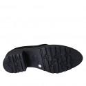 Chaussure fermée pour femmes avec elastiques, goujons et chaine en daim noir talon 5 - Pointures disponibles:  43